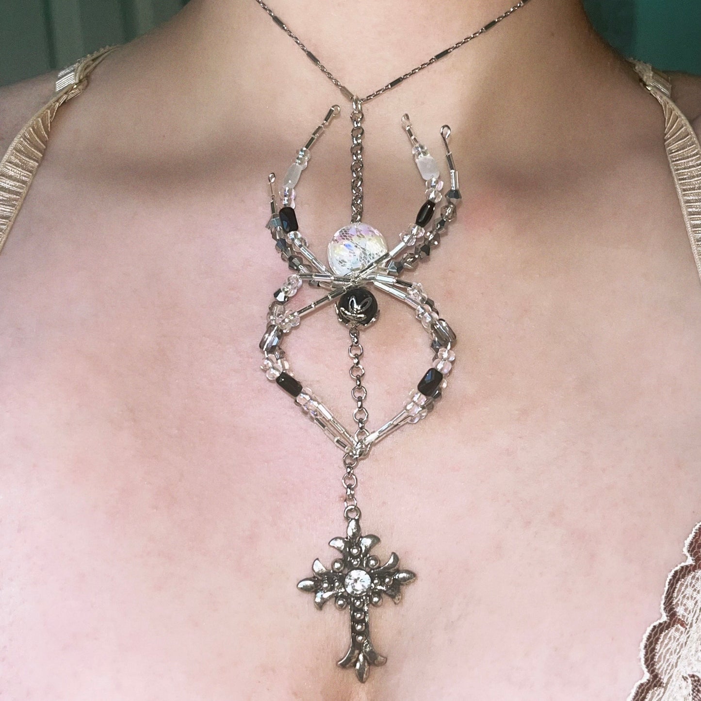 Silver Spider Necklace