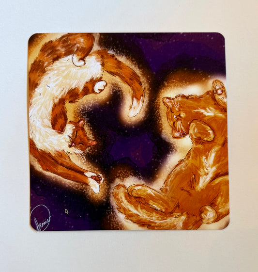 Orange Cats Print