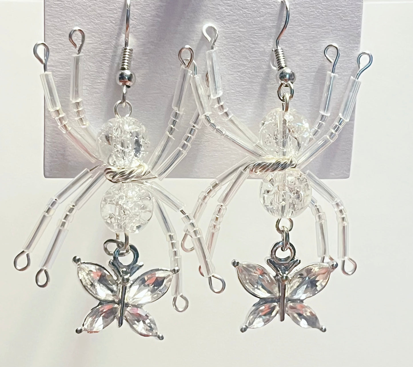Crystalline Butterfly Spider Earrings