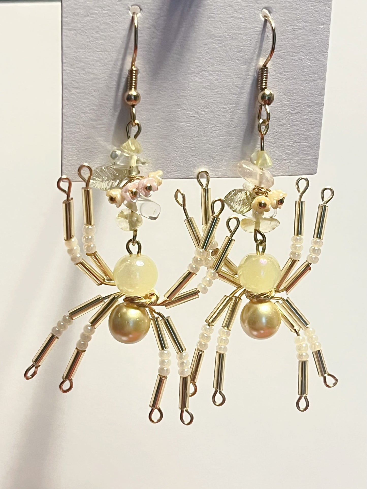 Ivory Petals Spider Earrings