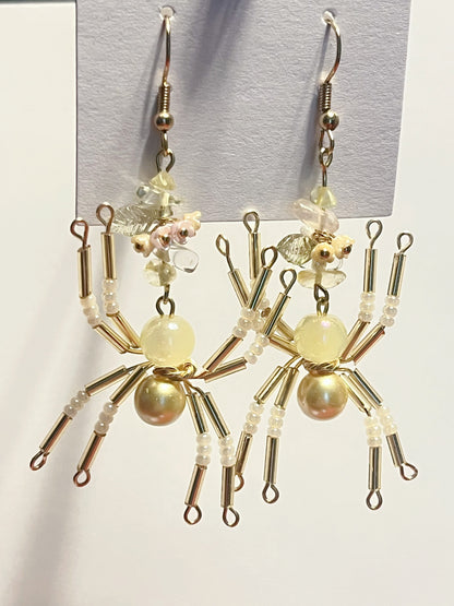 Ivory Petals Spider Earrings