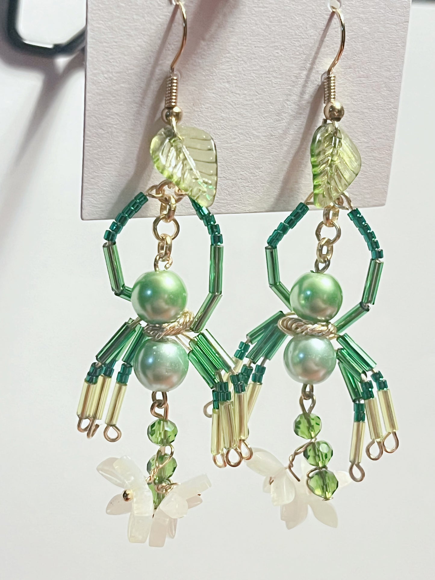 Dewdrop Garden Spider Earrings