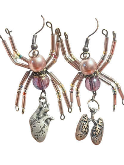 Lilac Anatomica Spider Earrings