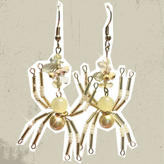 Ivory Petals Spider Earrings