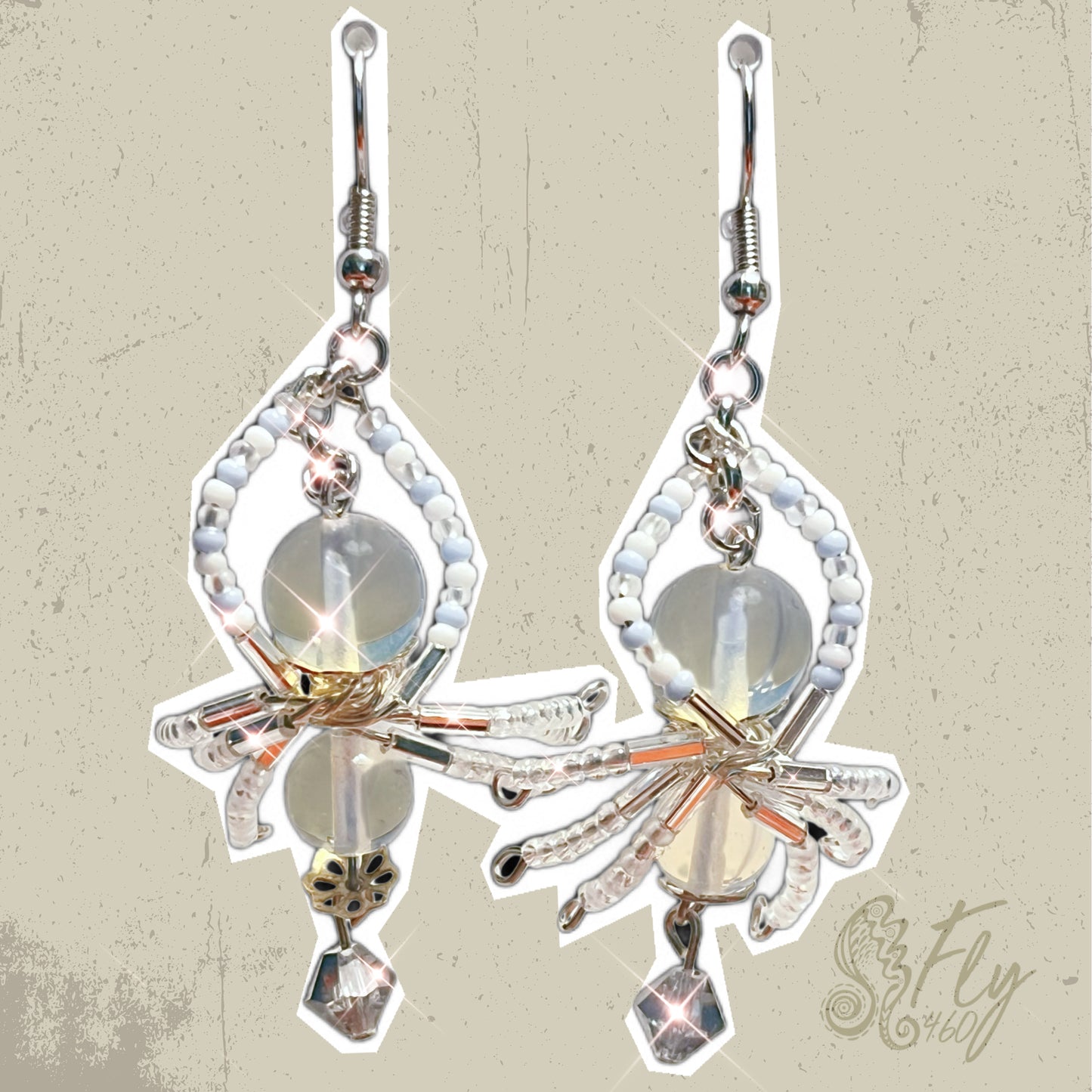 Frost Drop Spider Earrings