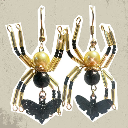 Death's-head Hawkmoth Spider Earrings