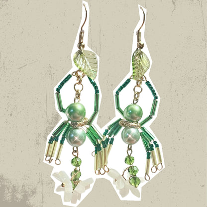 Dewdrop Garden Spider Earrings