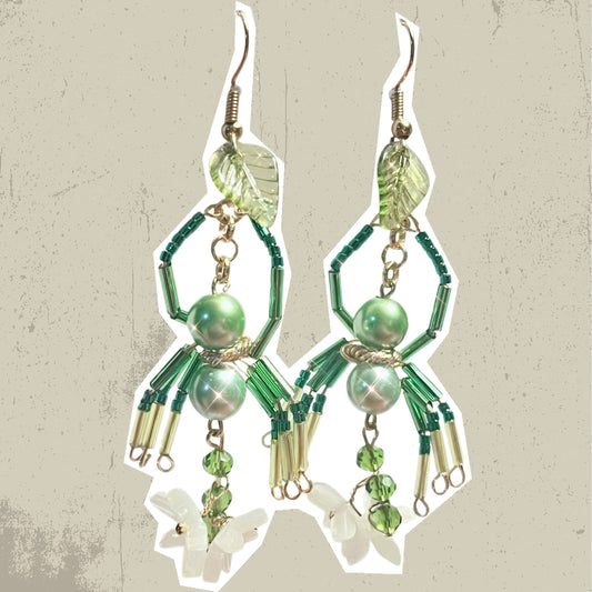 Dewdrop Garden Spider Earrings