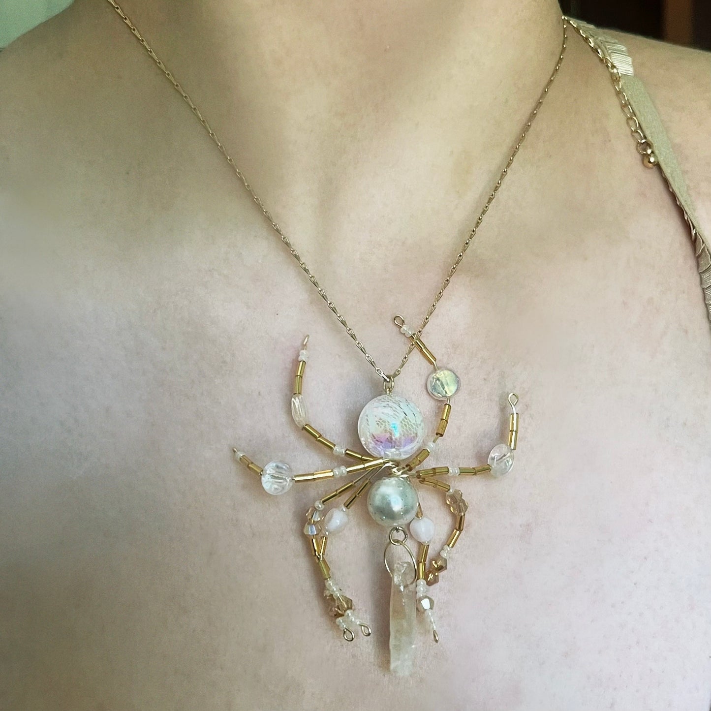 Gold Spider Necklace
