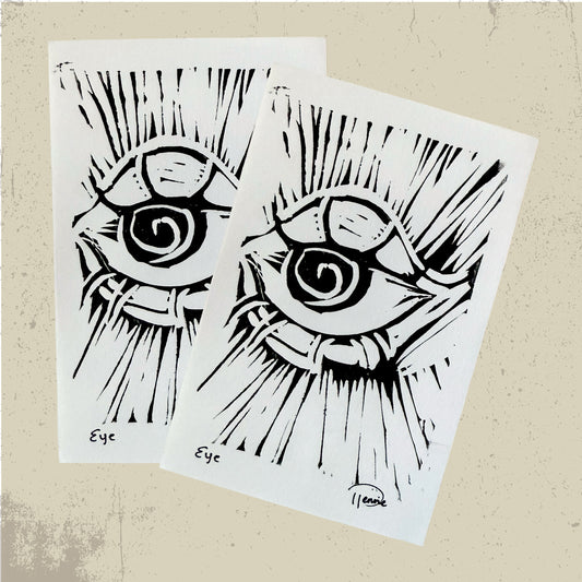 Eyeball Linoleum Print
